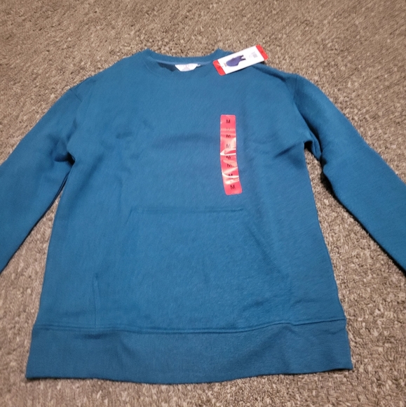 Danskin Crewneck Sweatshirt in Teak Teal Heather - Picture 7 of 11